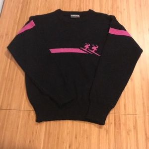 Vintage Tyrolia pink and Black Ski Sweater Size M